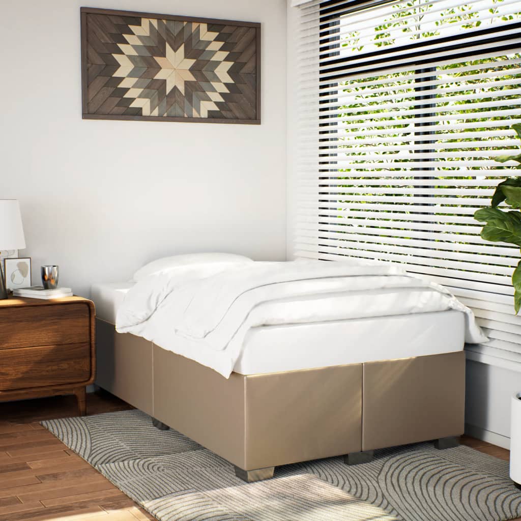 Bed Frame without Mattress Cappuccino Brown 120x190 cm Faux Leather