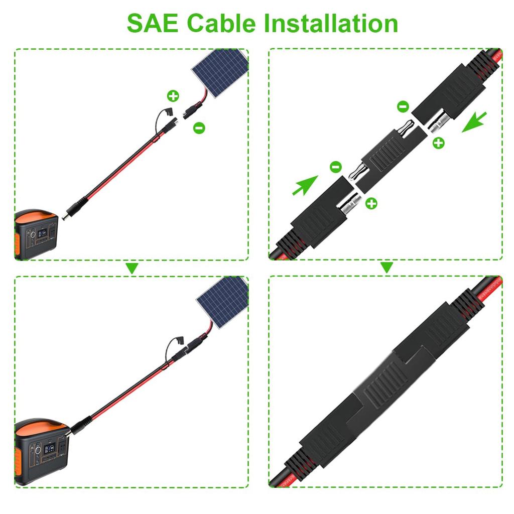 Xiatiaosann SAE to DC Power Cable 14AWG SAE Plug to DC 5.5x2.1mm Male Adapter