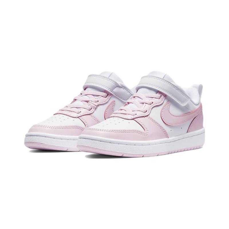 Nike Court Borough Low 2 White Pink Foam PS Sneakers DQ0473-100