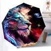 1pc Colorful Galactic Lion Durable Cartoon Folding Umbrella,Compact Umbrella for Men and Women, Suitable for Travel or Daily Use.W017