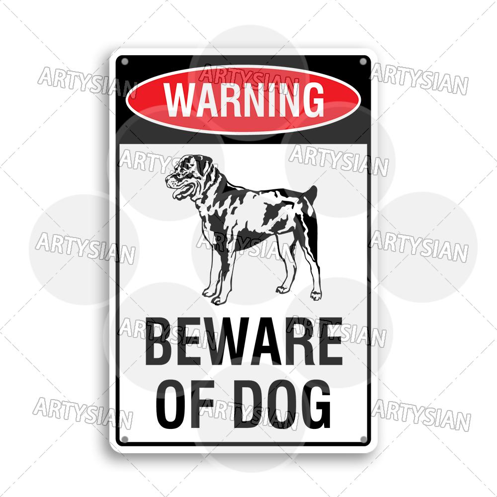Beware of Dog Metal Sign Rottweiler GSD Golden Beagle Bulldog Pit Bull Poodle Bullmastiff Bloodhound Yorkie Border Collie Schn