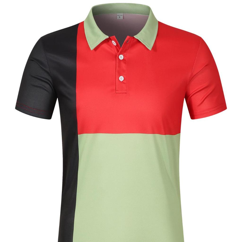 Summer New Men's Short-sleeved Polo Shirts Fashion Clash of Colours Polo Shirts Fashionable Versatile Striped Body Shirts