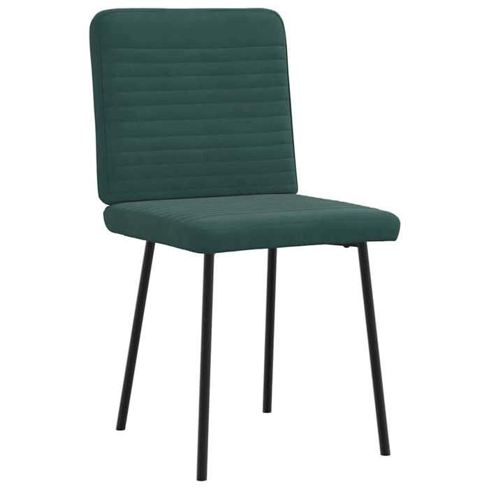 VidaXL Dining Chairs Set of 4 Dark Green Velvet 3315235