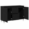 Sideboard in Black Oak Look 101.5 x 35 x 70 cm Engineered Wood