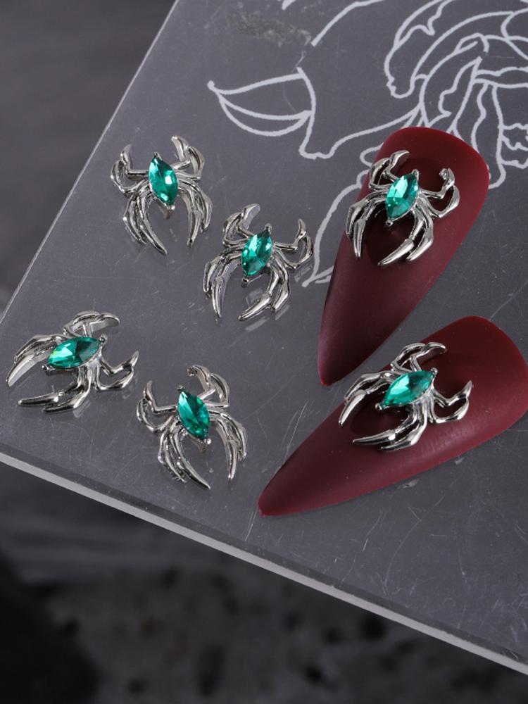 

Metal alloy horse eye diamond spider dark gothic nail DIY jewelry