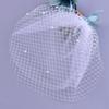 Birdcage Veil Wedding Hair Accessory With Beadwork Peal and Hair Comb Tulle Face Cover Veil For Bride PhotoShoots