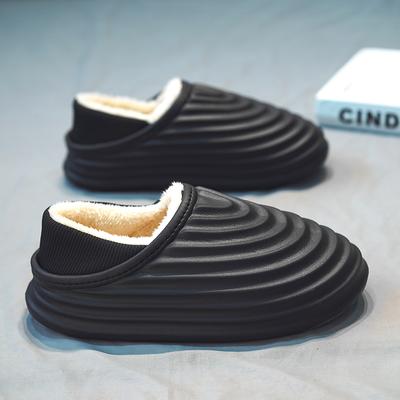 Pantoufles d'intérieur pour hommes couvrant le talon antidérapantes pour couple femmes chaussures de maison à plateforme chaussures chaudes pour hommes pantoufles imperméables ajouter du velours