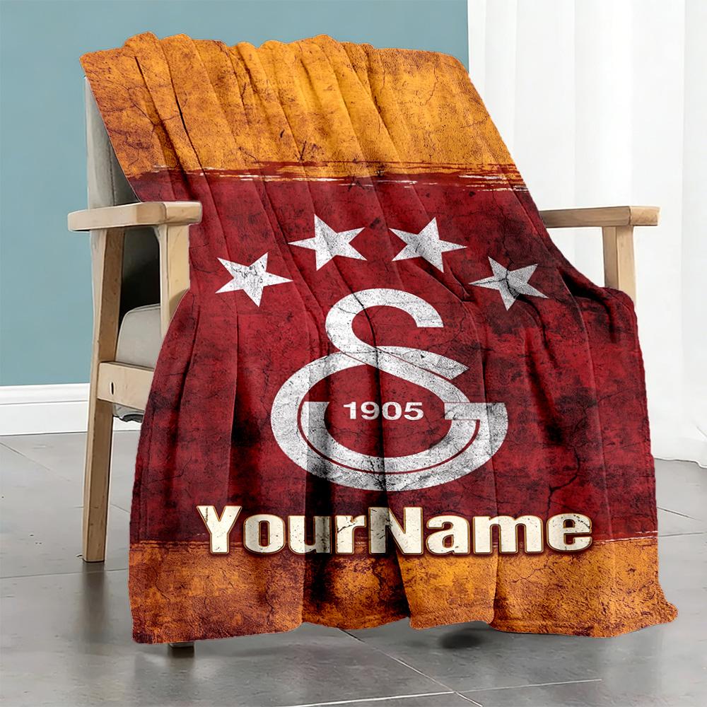 Galatasaray 103 Customize Your Name Blanket Lightweight Customizable Blanket Ultra-Soft Suitable for Sofa Chair Home Decor Livingroom