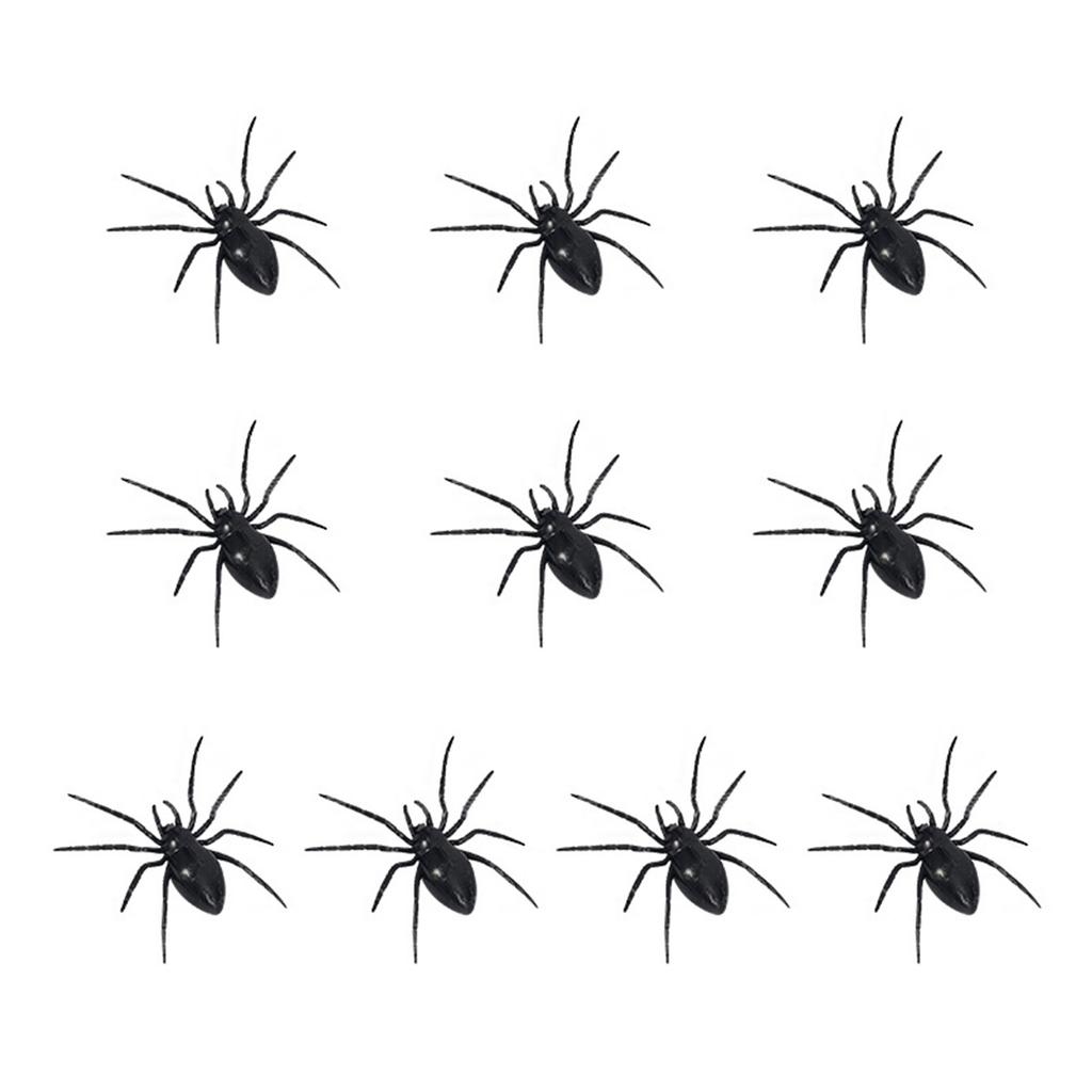 Pack Of 10 Realistic Plastic Halloween Spider Decorations Halloween Party Supplies For Home Office Party Scary Props