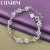 CHSHINE 925 Sterling Silver Square White Crystal Bracelet For Women Wedding Fashion Charm Jewelry