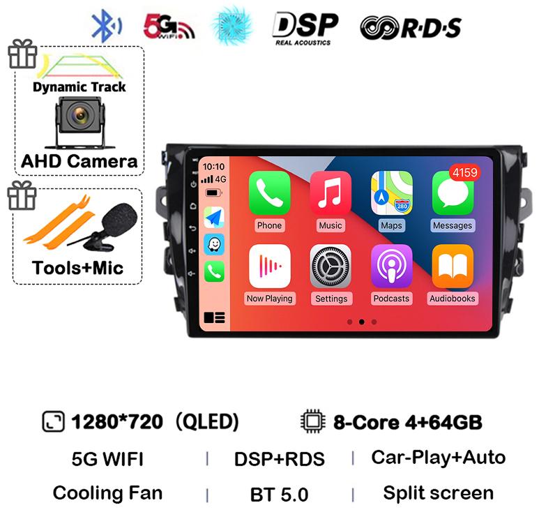 Android 14 Carplay Auto 4G WIFI For Zotye T600 2014-2019 Car Radio Multimedia Video Player Navigation Stereo GPS 360 Camera QLED