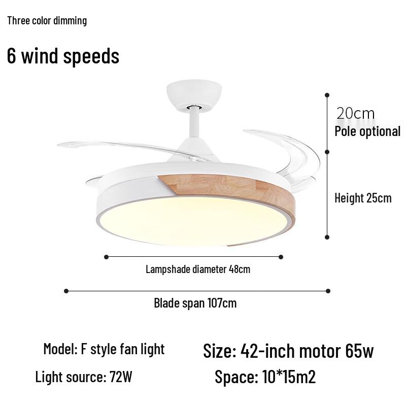NuFeng 42-inch Smart Inverter Invisible Ceiling Fan with Light