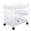 Mobile Storage Rack Breathable Space Saving Kitchen   with 360 Degrees  Rotating Lockable Wheels Pull Out Baskets for Bowls Dishes