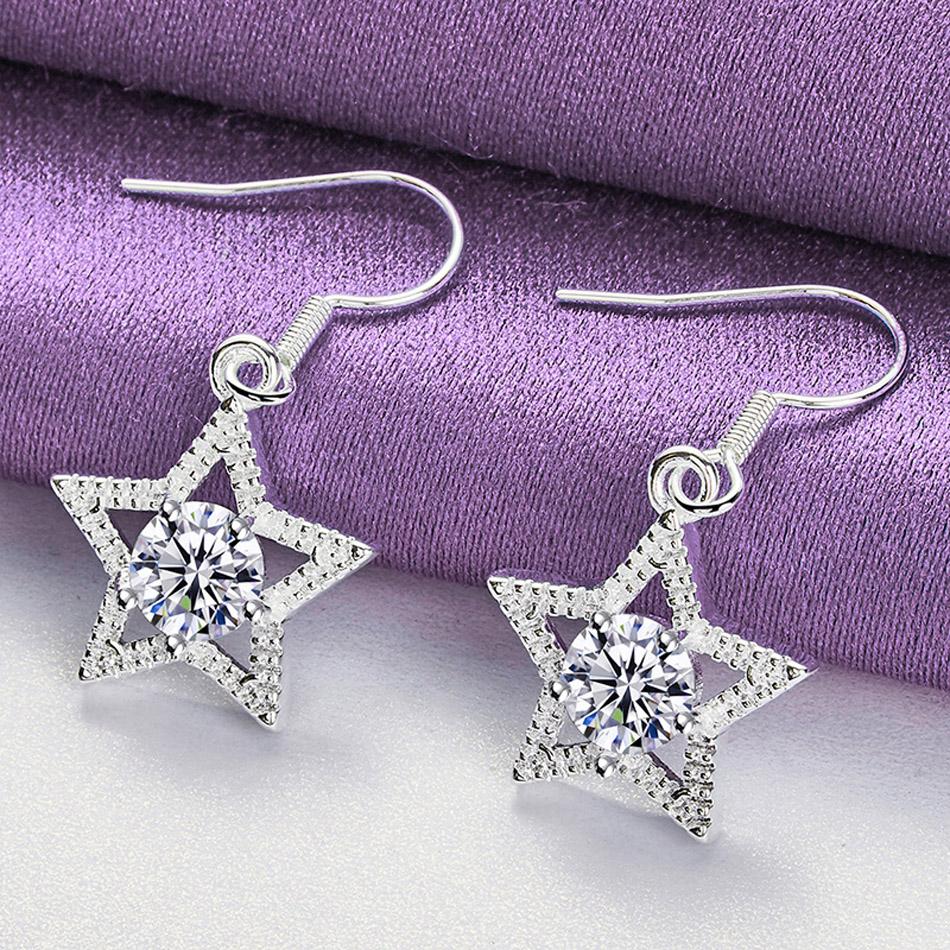 

CHSHINE серьги из стерлингового серебра 925 пробы с пятиконечной звездой для женщин, модные очаровательные ювелирные изделия 3.20*1.50cm