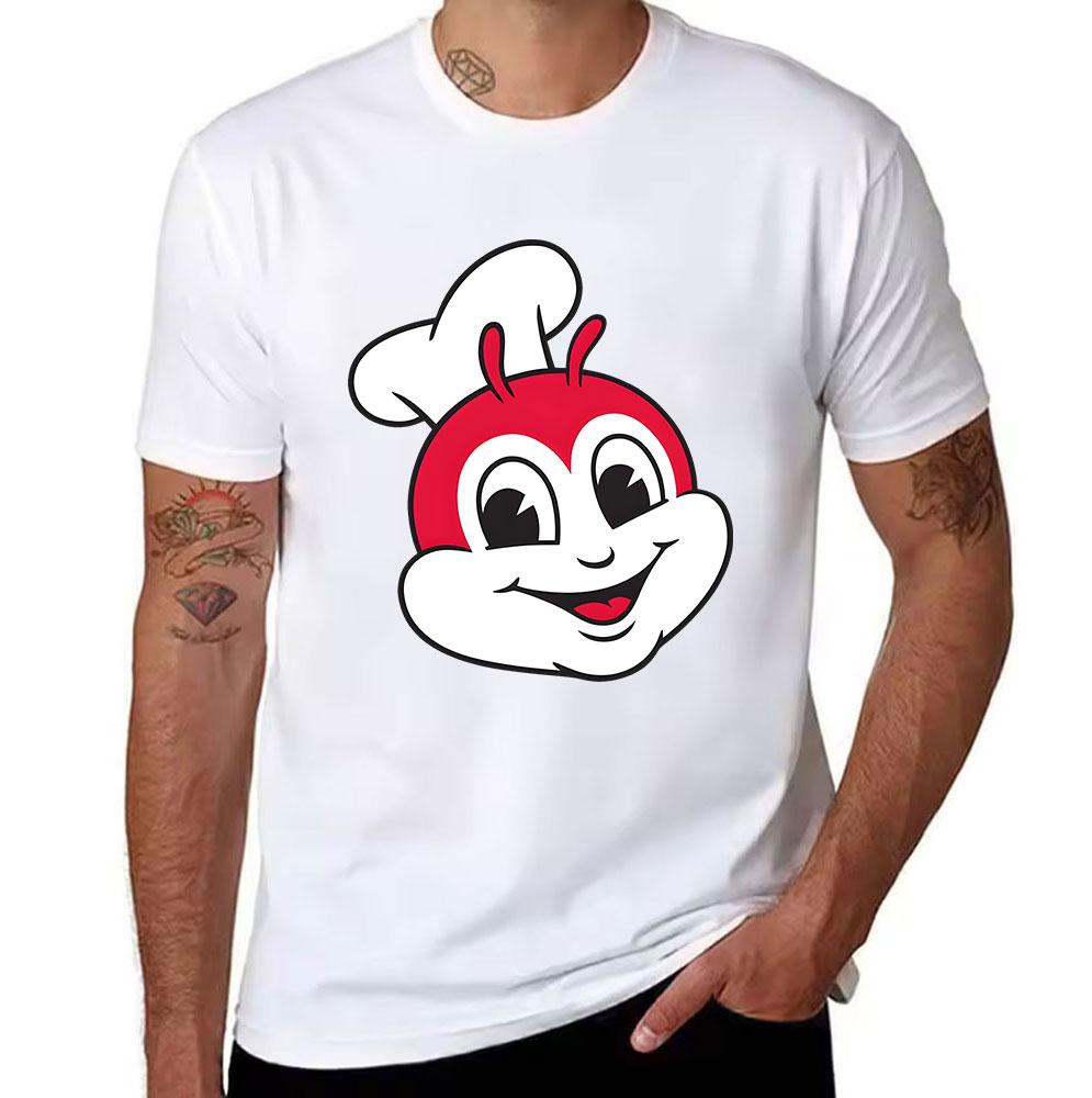 Unisexs Cotton Tshirt With Jollibee Print Casual Crew Neck Short Sleeve Tee For Daily Wear