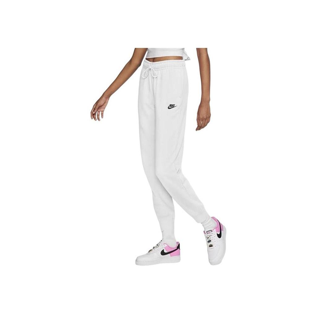 Nike Solid Color Slim Fit Drawstring Knit Sports Pants Women bottoms White BV4096-100