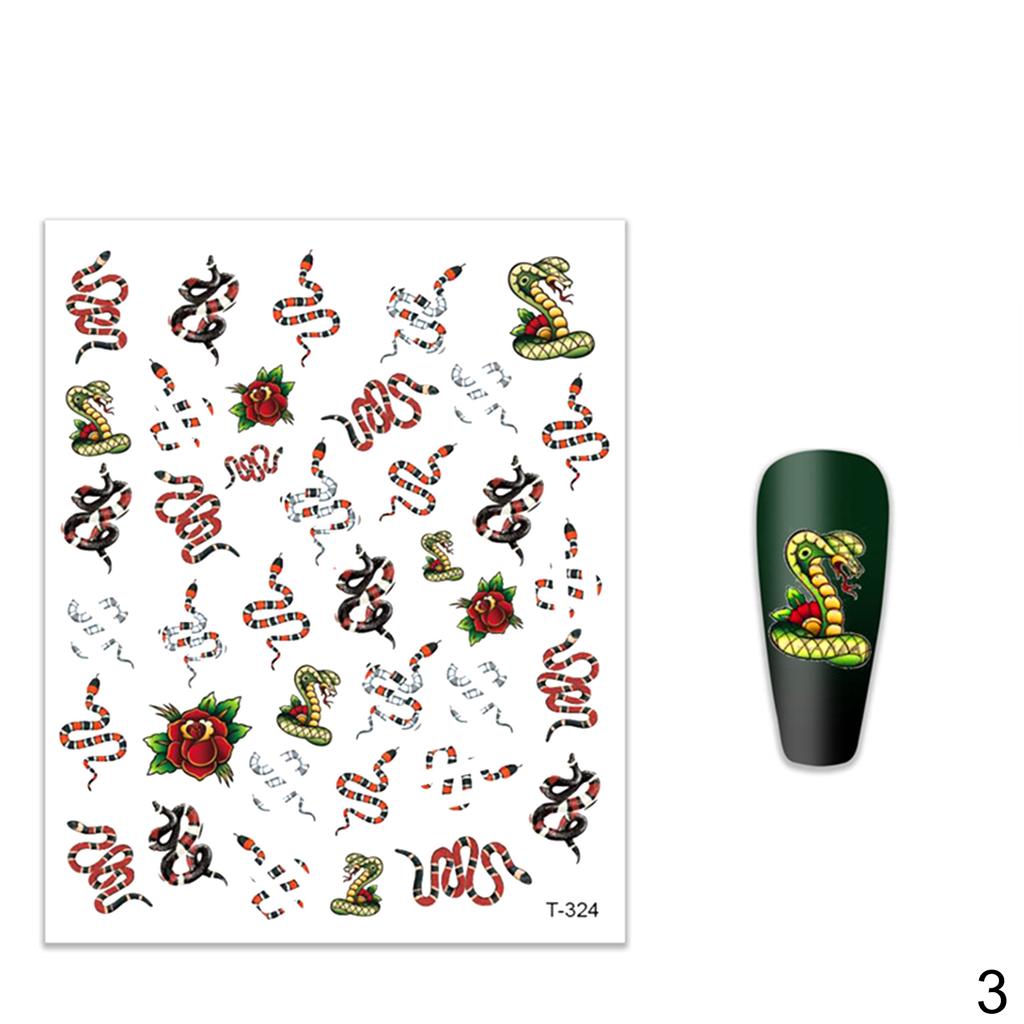 TNC Schlangenmuster, wasserfest, selbstklebend, Fingernagel-Kunst-Aufkleber, Dekor