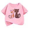 Cute Cat Kids Tshirts Summer Short Sleeve Tees Y2k Cartoon Animal Boys Girls Clothes Kawaii Kitten Tops Y2K Children Tshirt