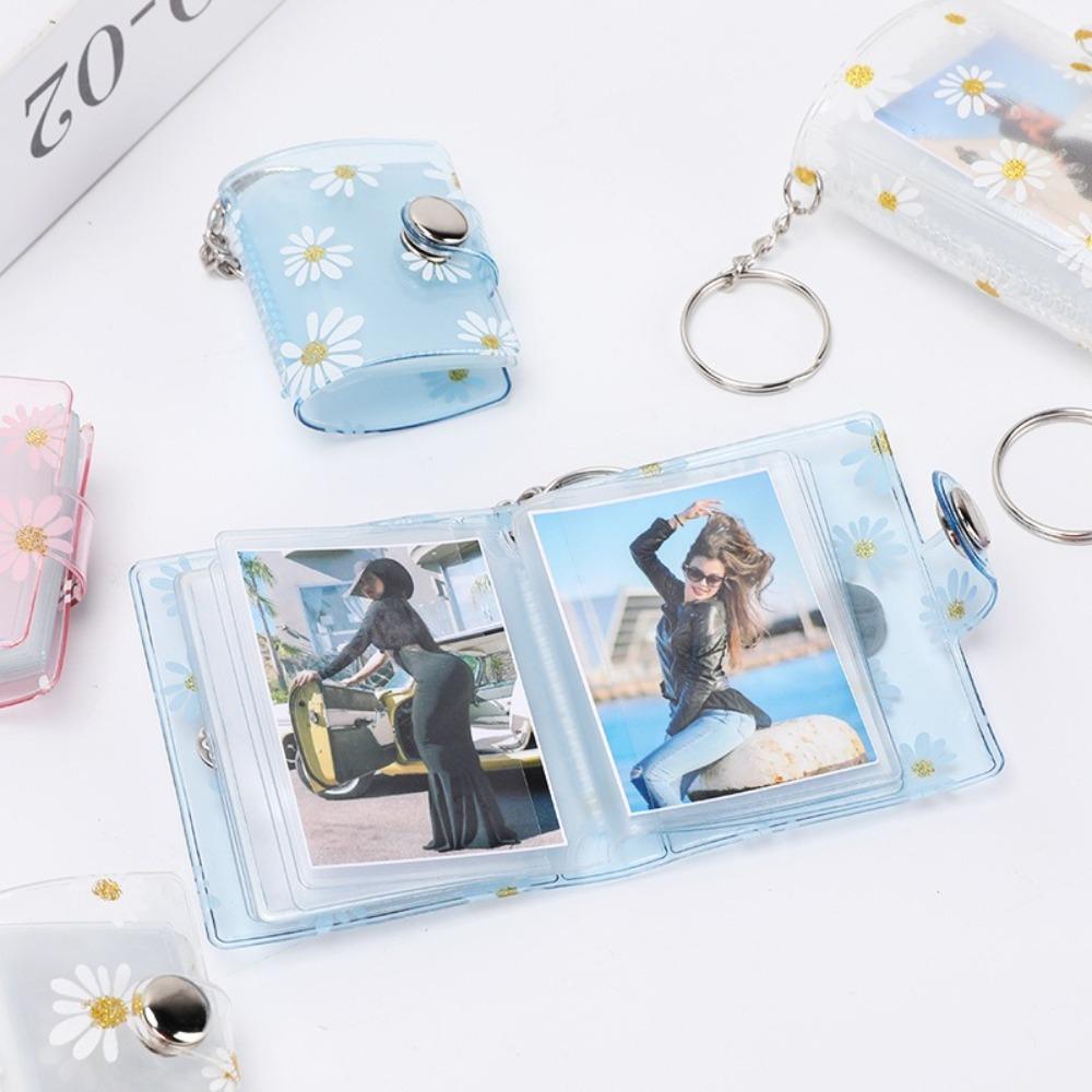 PVC Mini Photo Album Little Daisy Backpack Keyring New Name Card Book