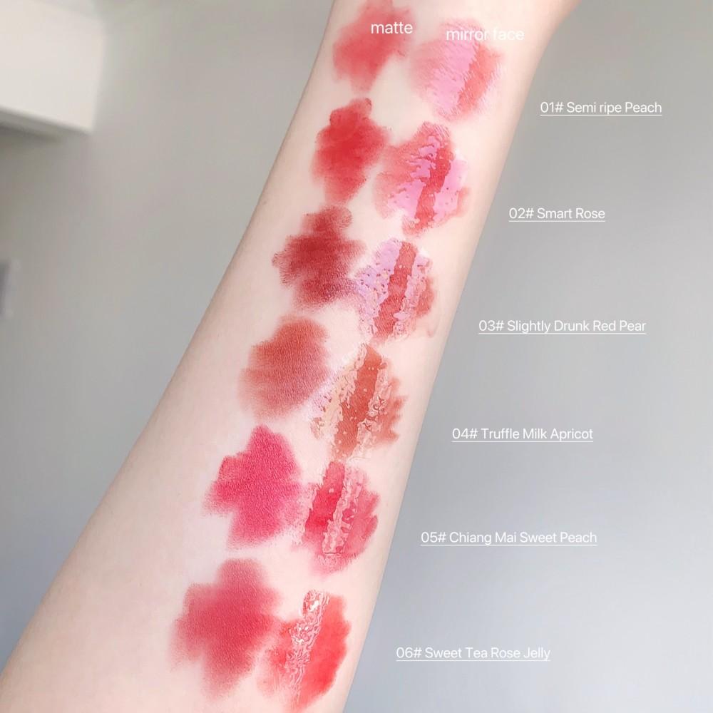 SHAQINUO 2-in-1 lipstick One End Is Matte And Smooth One End Is Moisturizing And Transparent Lip Gloss