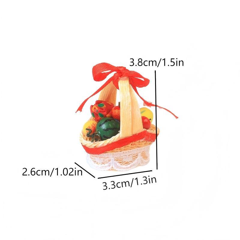 1/12 Dollhouse Simulation Fruits Basket Model Dollhouse Mini Scene Decoration Playing Kitchen House Ornament Dollhouse Accessory