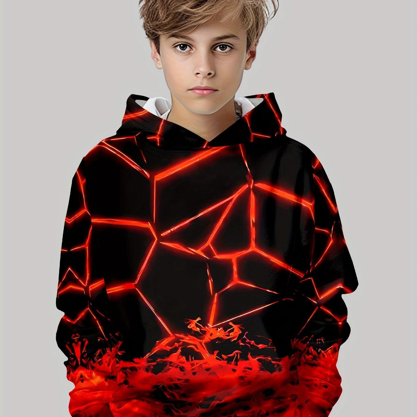 

Повседневный пуловер для мальчиков, напечатанный на 3D-принтере, спортивная одежда с длинным рукавом для весны, осени и зимы, худи 13-14Y