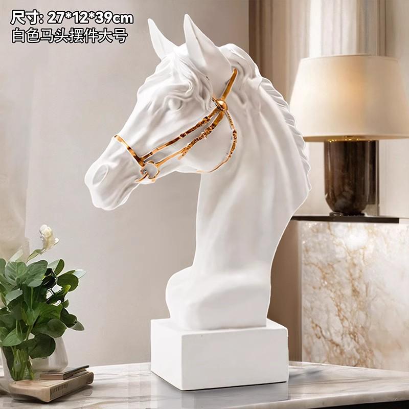 Creative Figurines horse head resin statue Living room home decor ornament entrance wine cabinet light luxury decor sculpture