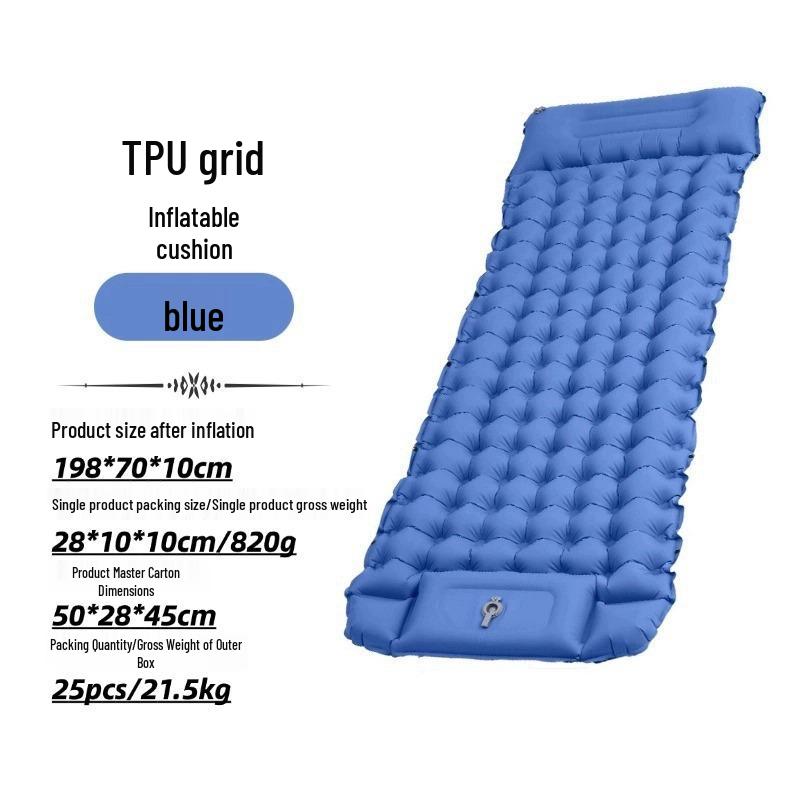 Lightweight TPU Inflatable Camping Mattress with Foot Pump - Portable Outdoor Pad for Hiking and Camping