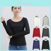 Classic Cotton Blend Women Ladies Long Sleeve Plain T-shirt With Timeless Appeal
