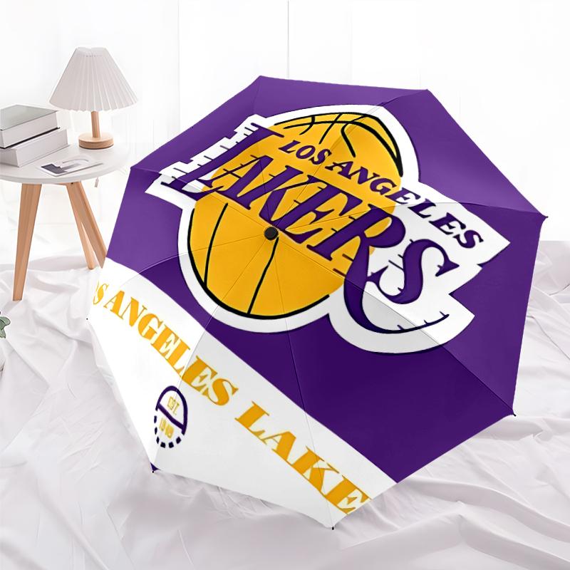 Printed Los Angeles Lakers logo Folding Umbrella,Outdoor,Leisure,And Travel Umbrella,Durable Umbrella Fabric,Birthday And Holiday Gift