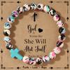 Inspirational Meditation Crosses Bracelet Beaded Colorful Stone for Women Faith Inspire Spiritual Gift Jewelry