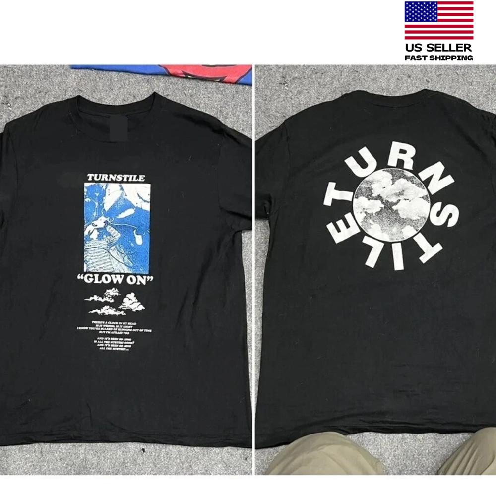 New Apparel Turnstile Glow On Love Connection Tour 2 Sided T Shirt Unisex T-Shirt Graphic Tee S