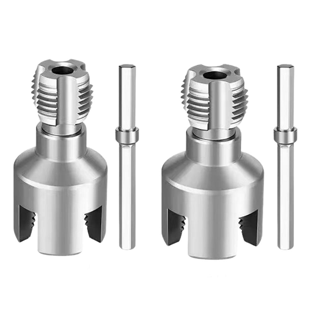 Integrated Internal External Pipe Threading Tool 1/2in 3/4in 1in Dual-Function Drill Compatible Threading Tool for Home Repairs