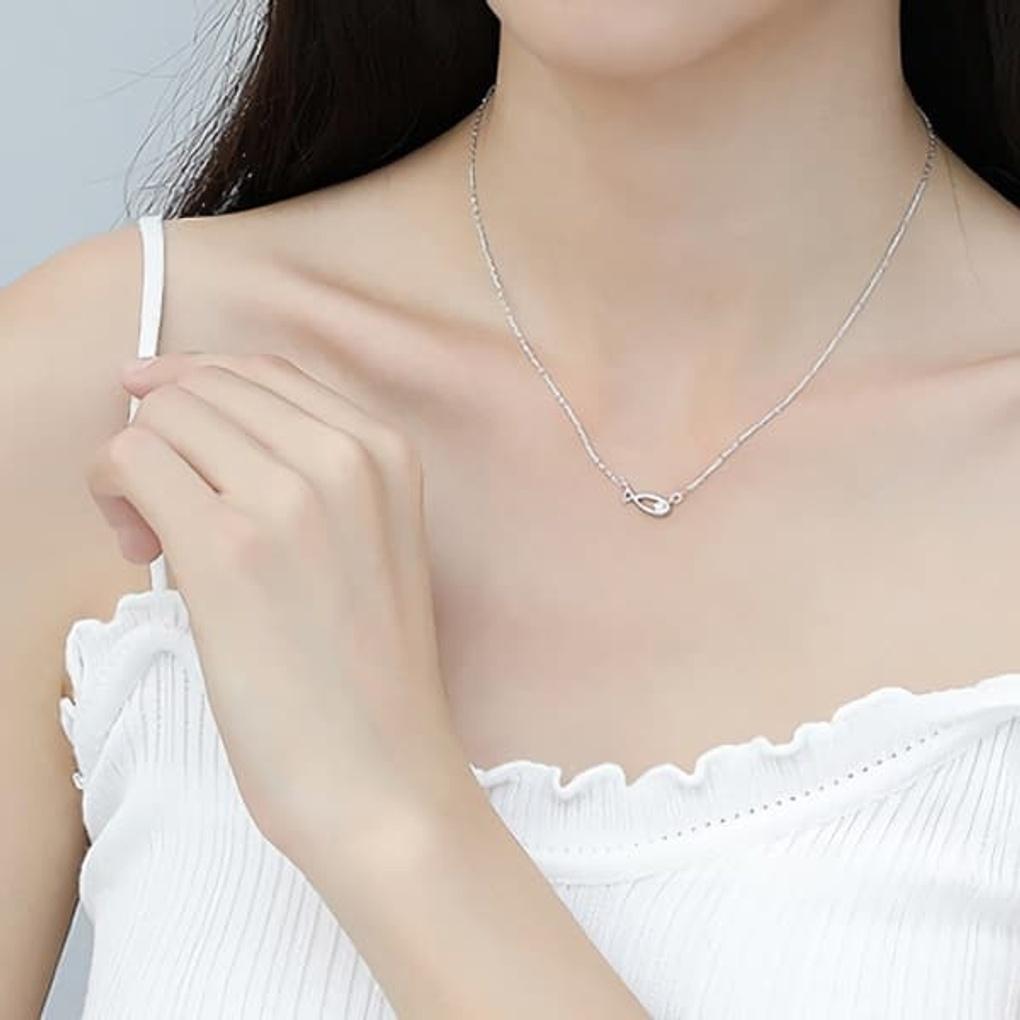 

Women s 925 Silver Minifish Layered Necklace Silver