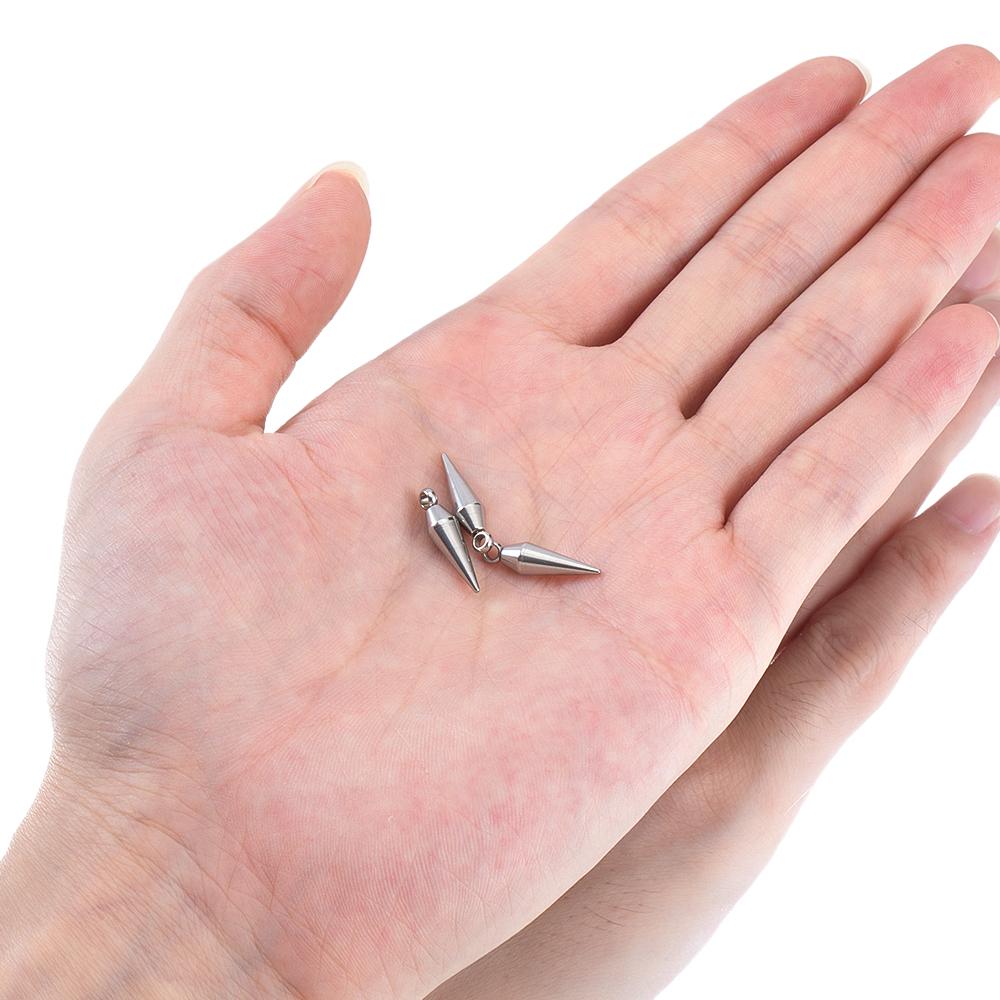 10PCS Stainless Steel Cone Bullet Choker Charms Spike Beads Pendants for Women Man Hoop Earring Necklace Jewelry Making Supplies