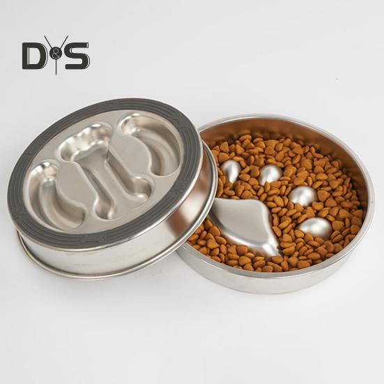 900ml Dog Slow Feeder Bowl Anti Slip Dog Slow Feeder Dry Wet Food Feeding Bowl Cute Cat Paw Bone Design Dog Bowl for Large Breeds