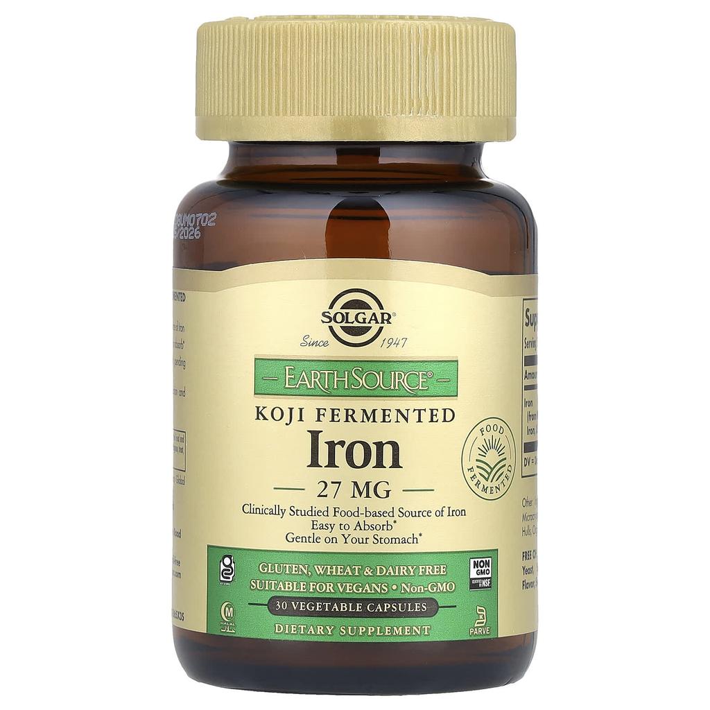 Earthsource® Goji Fermentation, Iron, 27Mg, 30 Veggie Caps