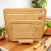 Bamboo Cutting Board Set with Juice Groove for Kitchen and Fruit Chopping
