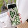 Love Heart Pattern Luxury Case For Samsung Galaxy Z Flip 3 4 5g Funda Z Flip3 Clear Pc Hard Shockproof Back Phone Coque Shell
