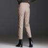 Donzen katoenen broek voor dames Casual warme rechte broek Grote maat Baggy enkellange broek Winddichte gewatteerde broek met hoge taille