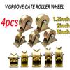 4Pcs V Shaped Plating Color Track Wheel Bearing Home Hardware Rigid Caster V Groove Wheel For Sliding Door Rollers