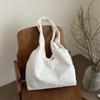 Small Fresh Lace Flower Canvas Bag Women's New Large-capacity Commuting Lazy Wind Single Shoulder Tote Bag Tide