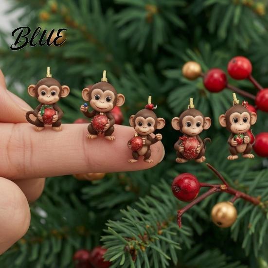Cartoon Monkey Decor Christmas Advent Calendar 24 Days Countdown Calendar with 2D Acrylic Tree Decoration Ornament Funny Animal Xmas Hanging
