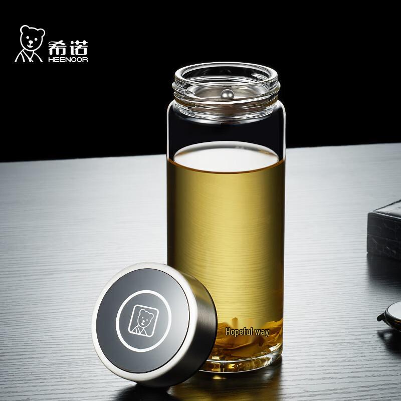 HEENOOR Single-Layer Borosilicate Glass Water Bottle