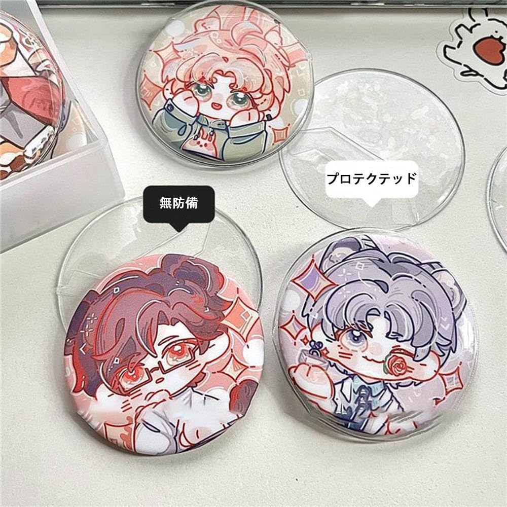 BIUTEFOR 20-Pack Round Badge Covers, Compatible with 58mm Badges, Highly Transparent, Protective Covers for Round Badges, Storage, Clear Display, and