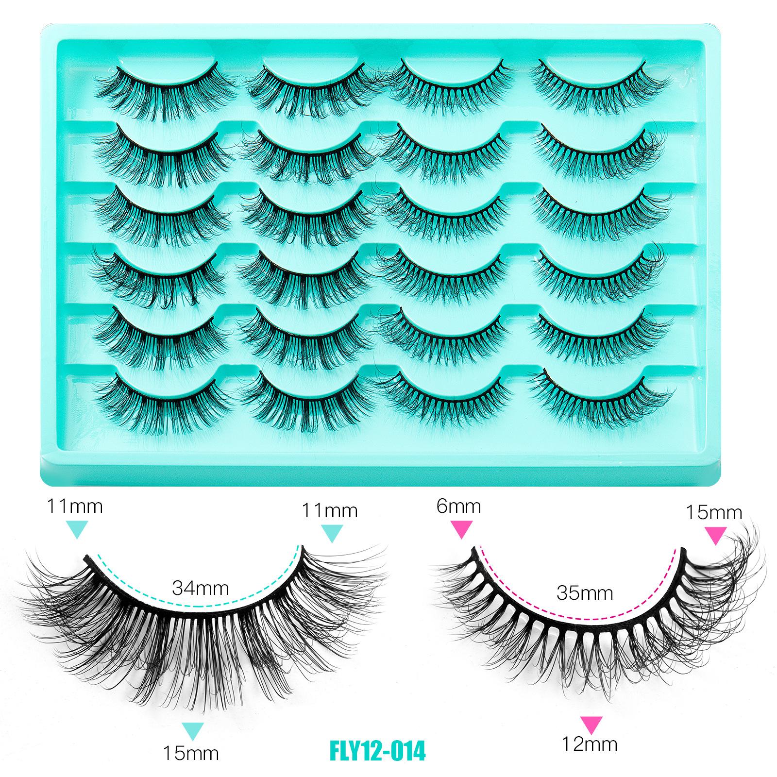 

Накладные ресницы из искусственного норкового волоса, 12 пар для ежедневного макияжа, густые завитые ресницы