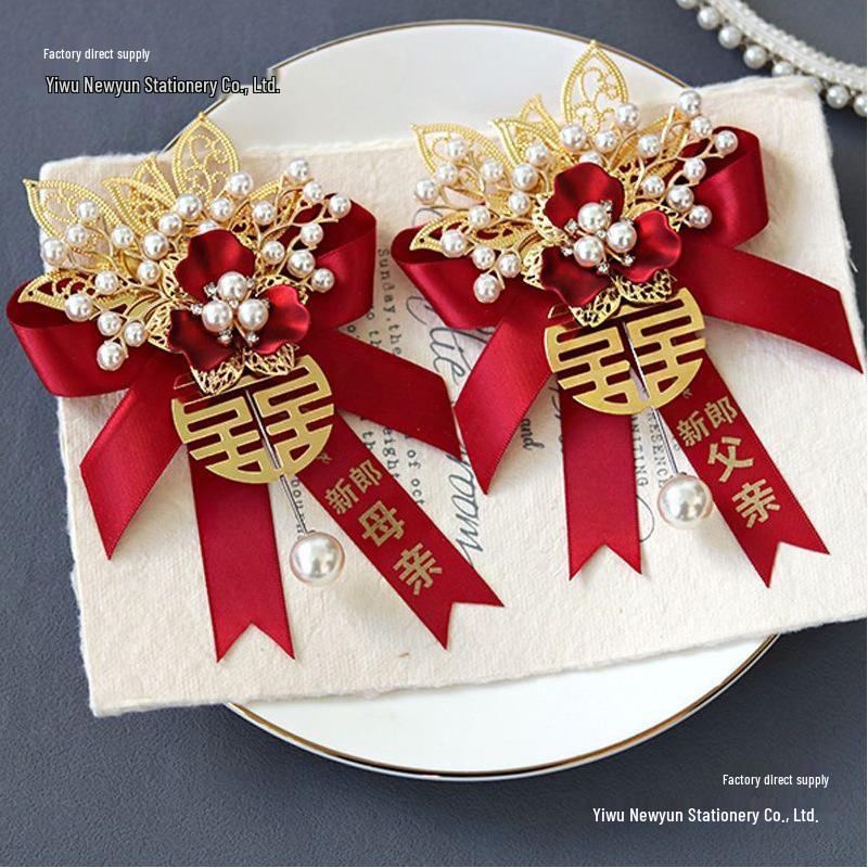 High-Quality Wedding Corsage Pin & Lapel Flower Set for Bride, Groom, Parents & Grandparents