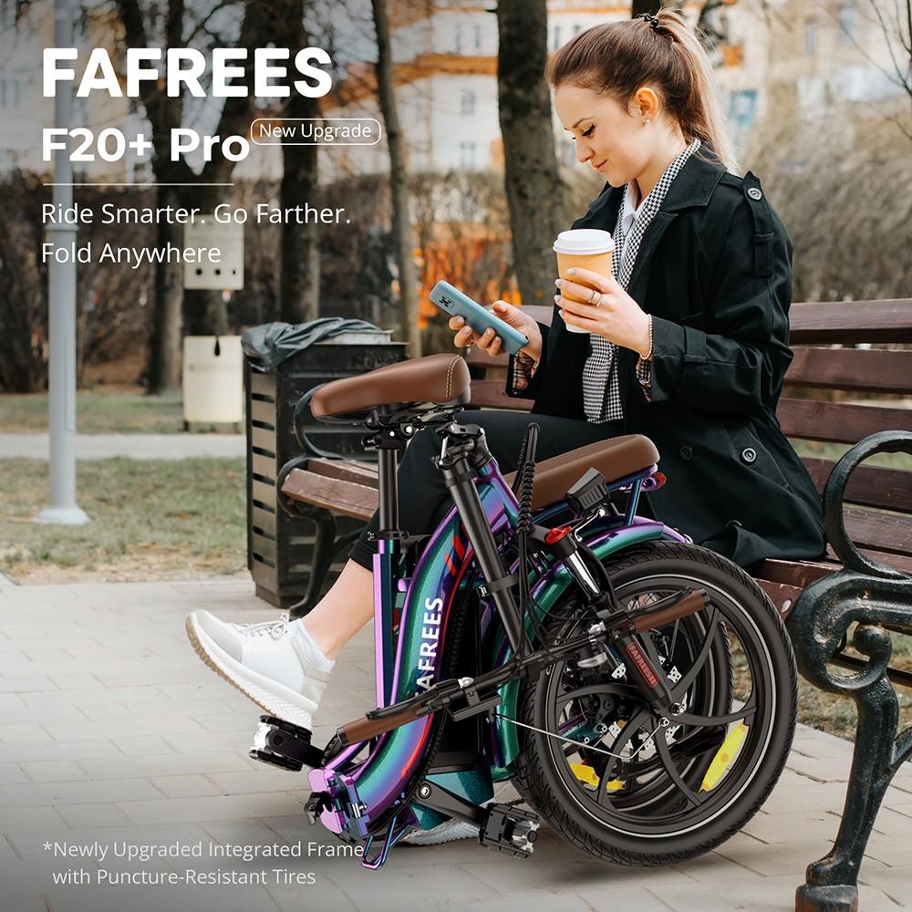 Fafrees F20+ Pro Sammenleggbar Elektrisk Sykkel, 250W Motor, 36V 22.5Ah Batteri, 20*3.0 tommers Dekk, 25km/h Maks Hastighet