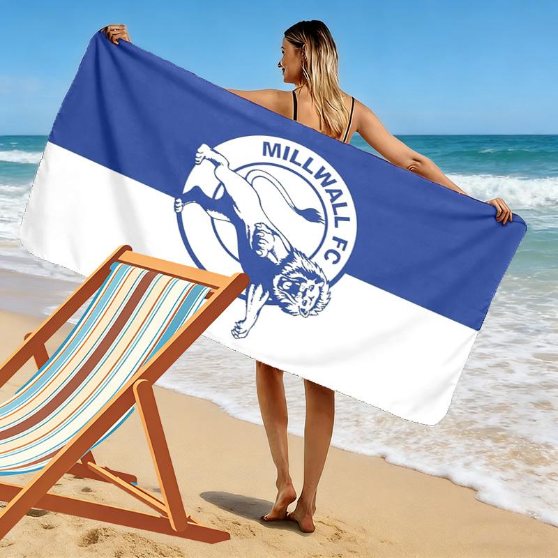 Millwall FC Print Beach Towel, Large Soft Quick Dry Towel for Beach Camping Swimming