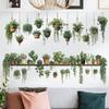 Green Potted Plant Wall Stickers for Living Room Hanging Potted Wall Decals Bedroom Home Wall Decoration Background
